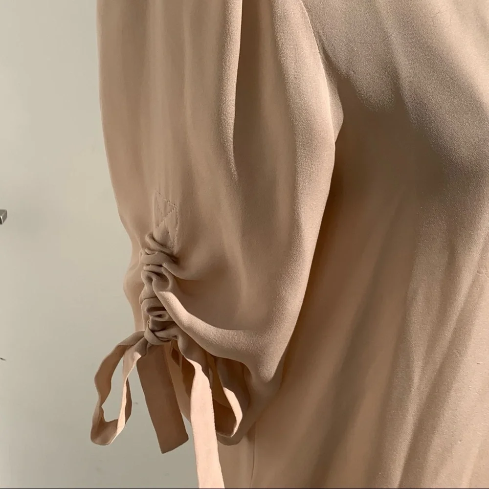 L’AGENCE Silk Button Down Blouse Drawstring Ruching  Size Small - Picture 3 of 9